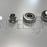Single-row ball bearings with plastic buffer